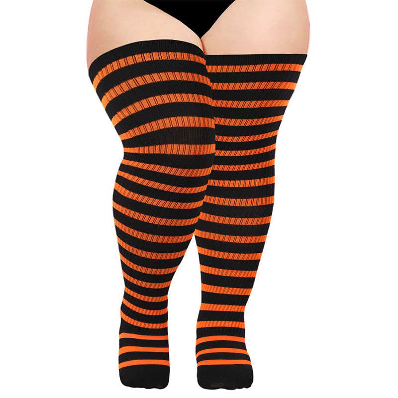 Plus Size Halloween Thigh High Knee Socks