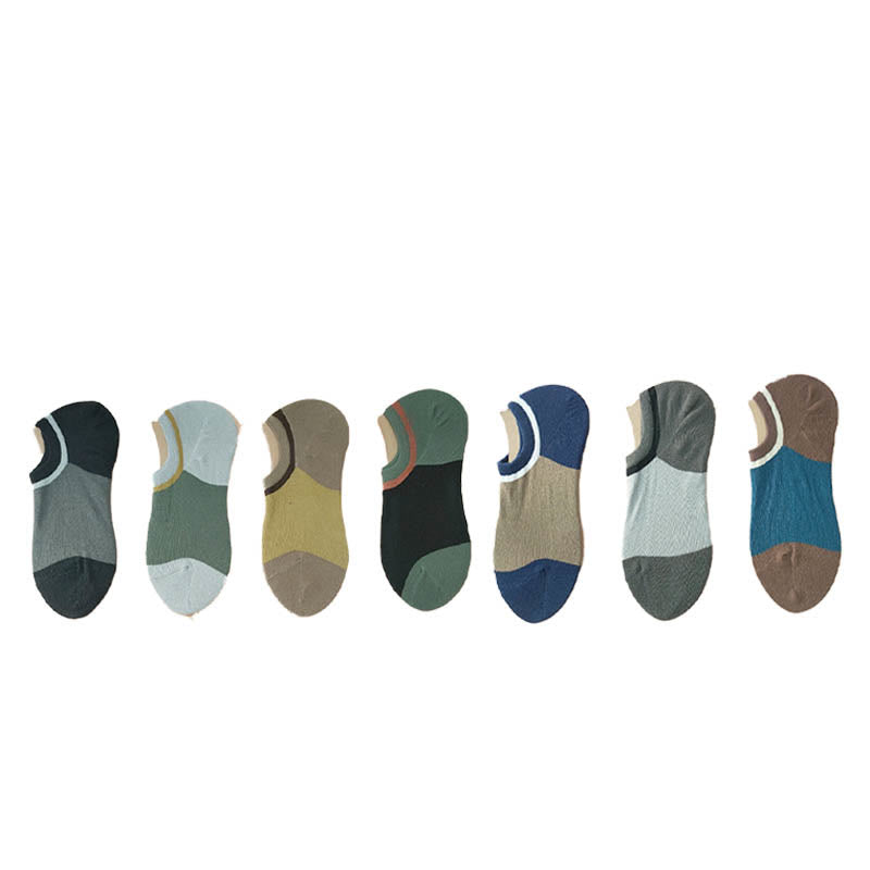 Plus Size Color Matching No Show Socks(7 Pairs)