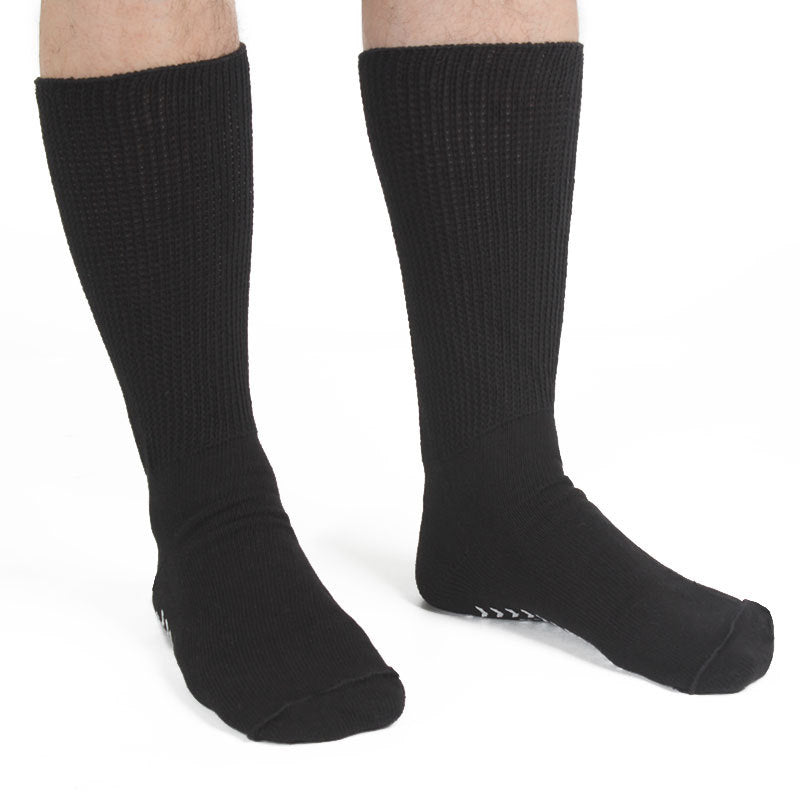 Extra Wide Non Slip Crew Socks