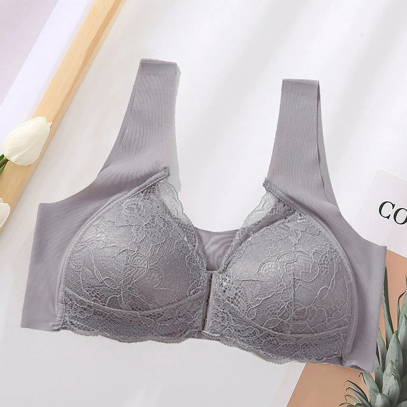 Plus Size Front Closure Lace Wireless Bras