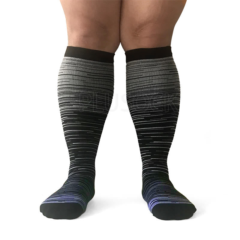 2XL-7XL Purple Filaments Plus Size Compression Socks(3 Pairs)