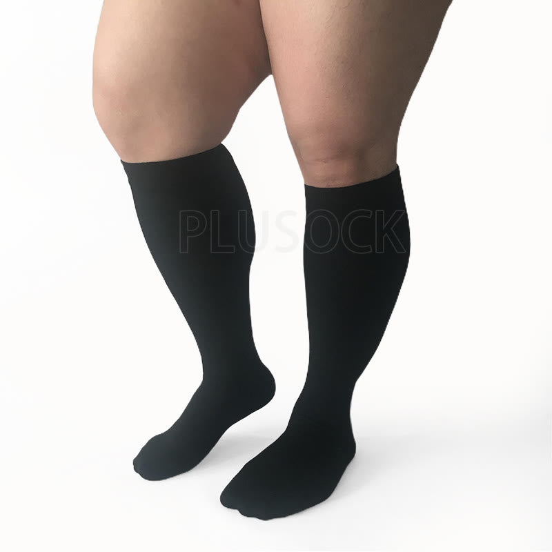 2XL-7XL Purple Electrocardiogram Solid Plus Size Compression Socks(3 Pairs)