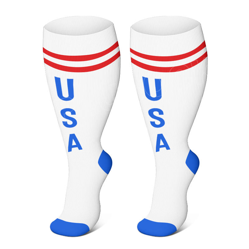 Plus Size American Flag Compression Socks(3 Pairs)