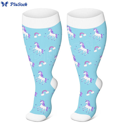 Plus Size Unicorn Mermaid Compression Socks