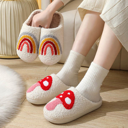 Plus Size Rainbow Mushroom Slippers