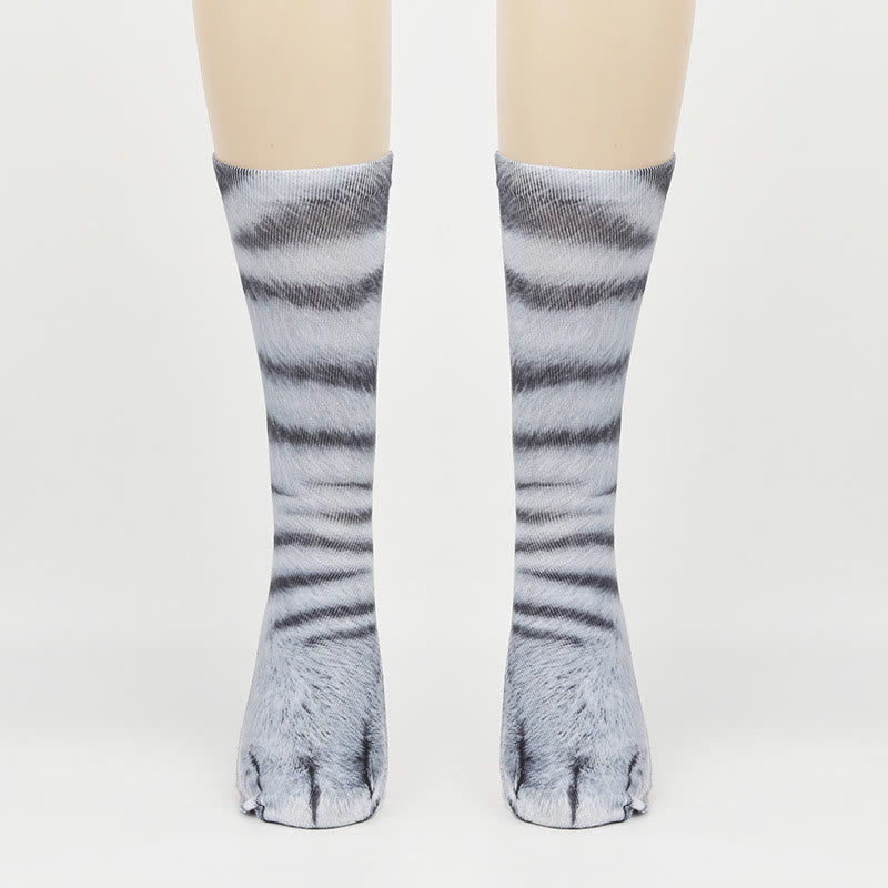 Plus Size Cat Paws Quarter Socks(3 Pairs)