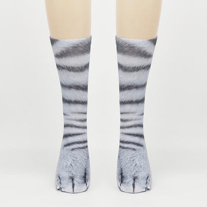 Plus Size Cat Paws Quarter Socks(3 Pairs)