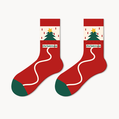 Christmas Lovely Pattern Crew Socks(5 Pairs)