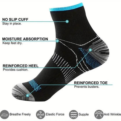 Plus Size Elastic Sports Ankle Compression Socks(10 Pairs)