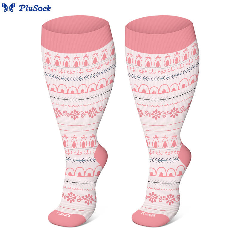 » Plus Size Argyle Bohemian Style Compression Socks (100% off)