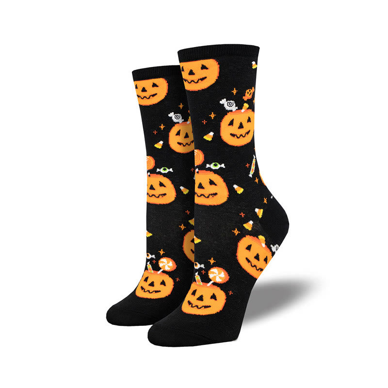 Plus Size Funny Halloween Crew Socks(4 Pairs)