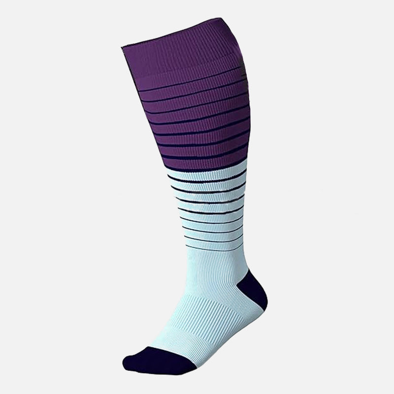 Plus Size Color Block Striped Compression Socks(3 Pairs)