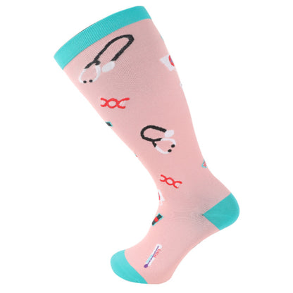 Plus Size Heart Elastic Compression Socks(3 Pairs)