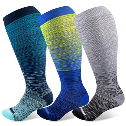 Plus Size Gradient Color Compression Socks(3 Pairs)