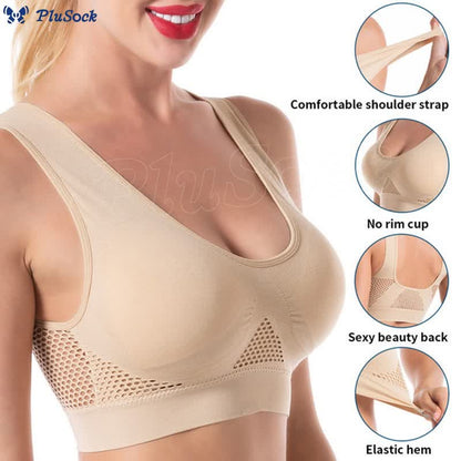 Plus Size Mesh Cutout Sports Bras(2 Packs)