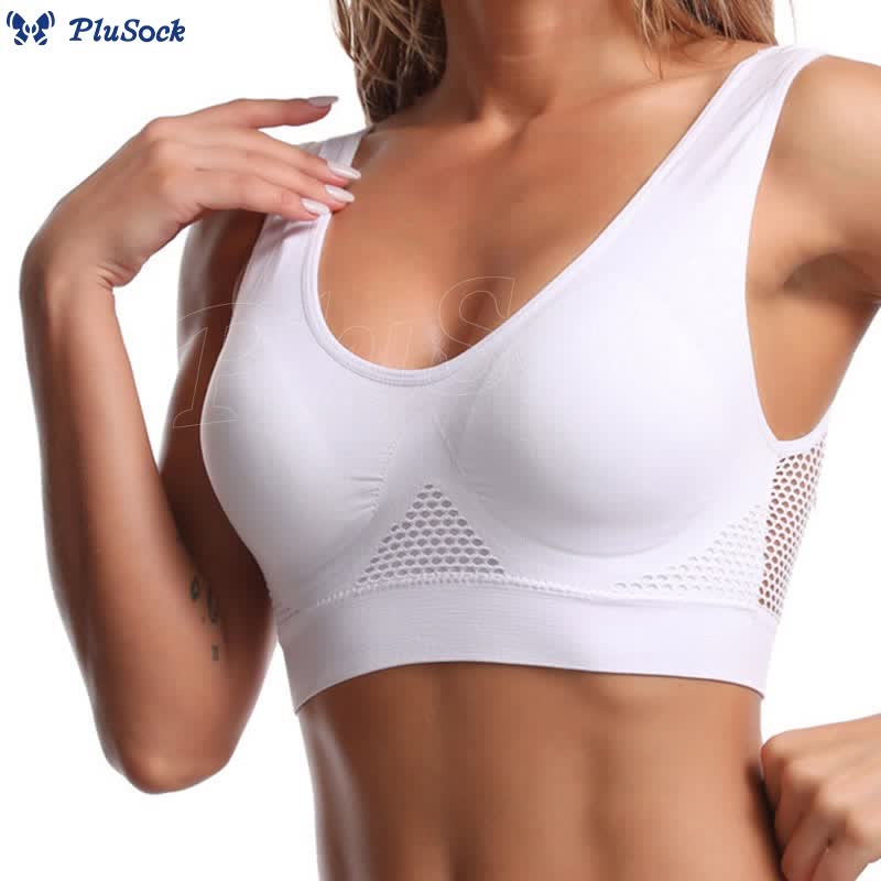 Plus Size Mesh Cutout Sports Bras(2 Packs)