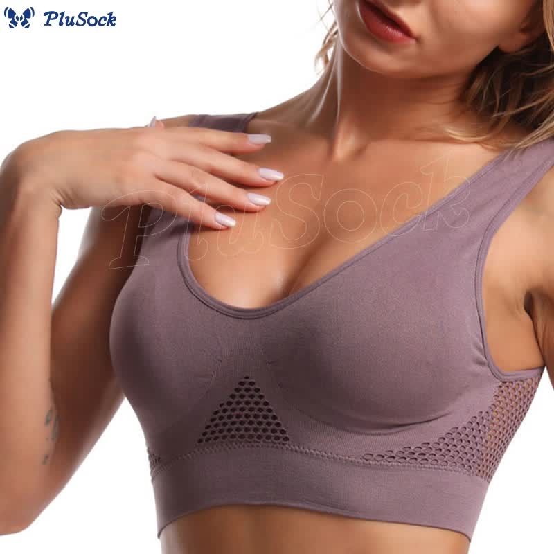 Plus Size Mesh Cutout Sports Bras(2 Packs)