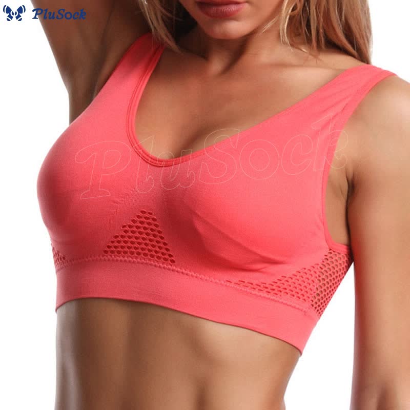 Plus Size Mesh Cutout Sports Bras(2 Packs)