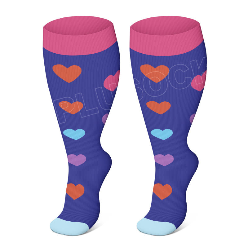 2XL-4XL Plus Size Polka Dots Compression Socks