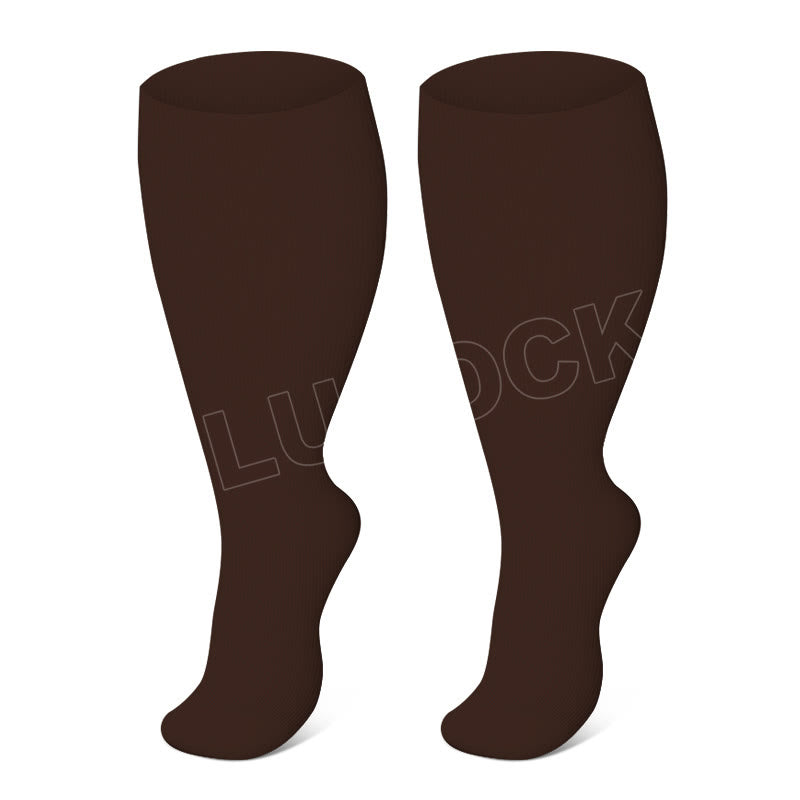 Plus Size Brown Series Compression Socks