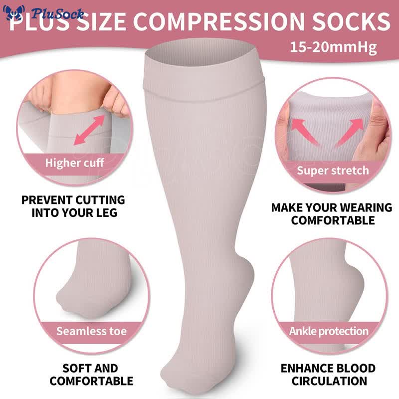 Free Today: Plus Size Brown Series Compression Socks