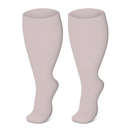 Plus Size Brown Series Compression Socks