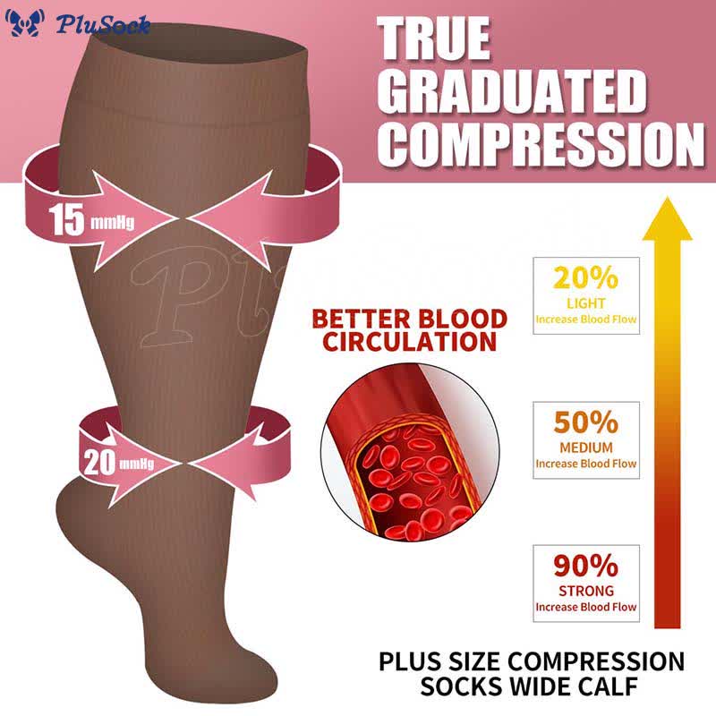 Free Today: Plus Size Brown Series Compression Socks