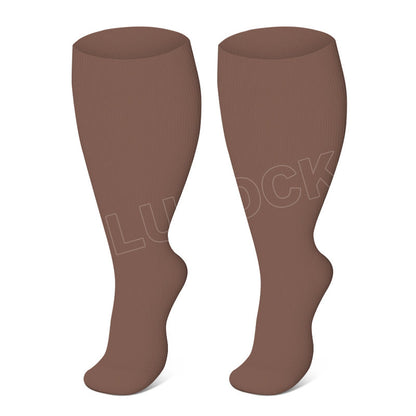 Plus Size Brown Series Compression Socks