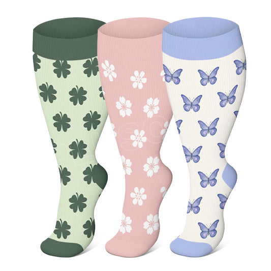 Plus Size Springtime Compression Socks