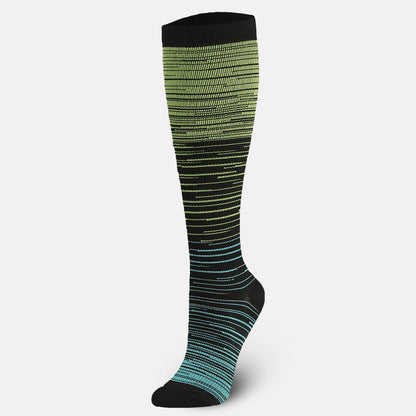 Color Thin Lines Compression Socks(6 Pairs)