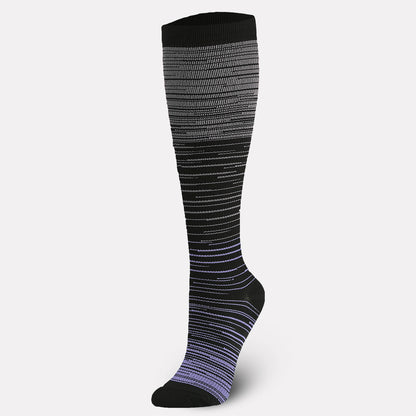 Color Thin Lines Compression Socks(6 Pairs)