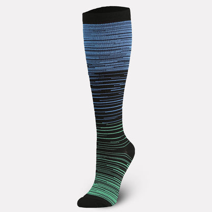 Color Thin Lines Compression Socks(6 Pairs)