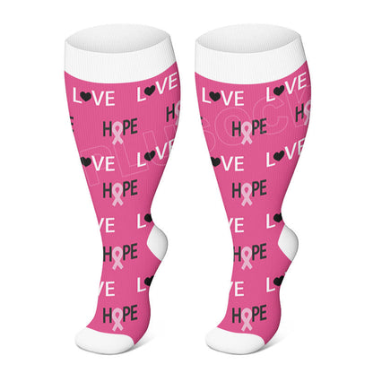 » Plus Size Breast Cancer Logo Compression Socks (100% off)