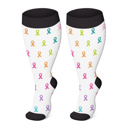 » Plus Size Breast Cancer Logo Compression Socks (100% off)