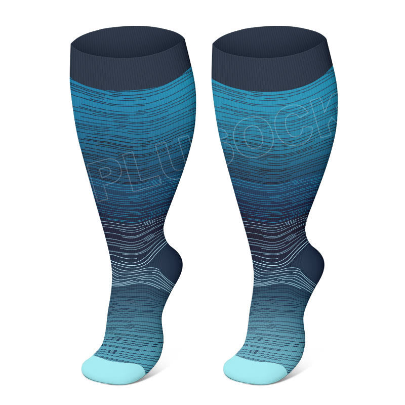 Plus Size Gradient Color Compression Socks(3 Pairs)