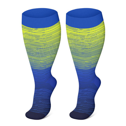 Plus Size Gradient Color Compression Socks