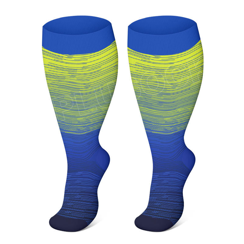 Plus Size Gradient Color Compression Socks(3 Pairs)