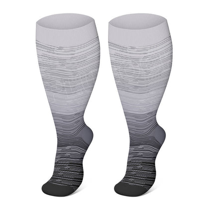 Plus Size Gradient Color Compression Socks(3 Pairs)