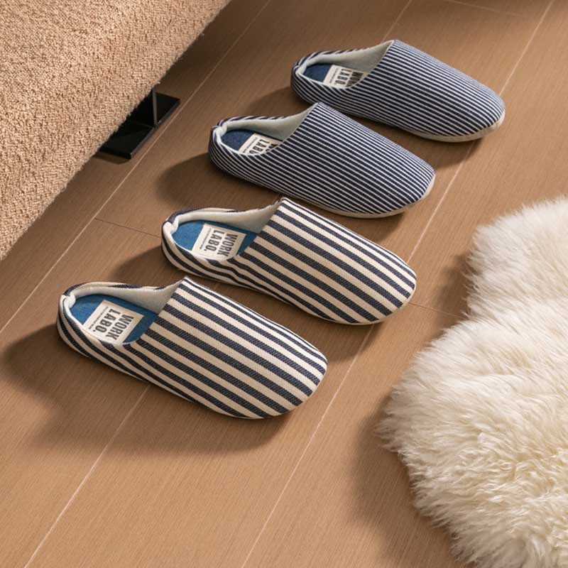 Plus Size Striped Home Slippers