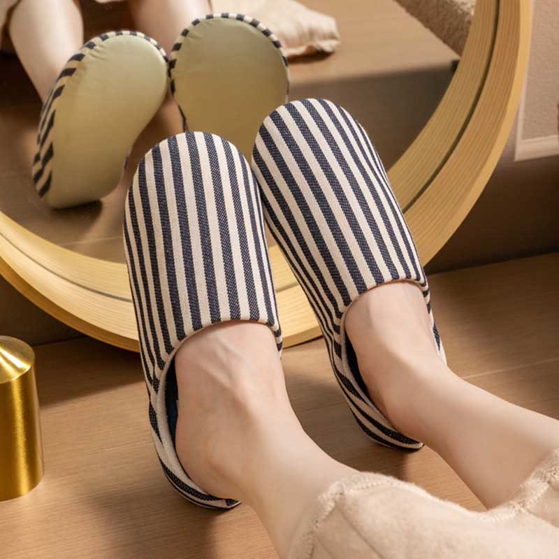 Plus Size Striped Home Slippers