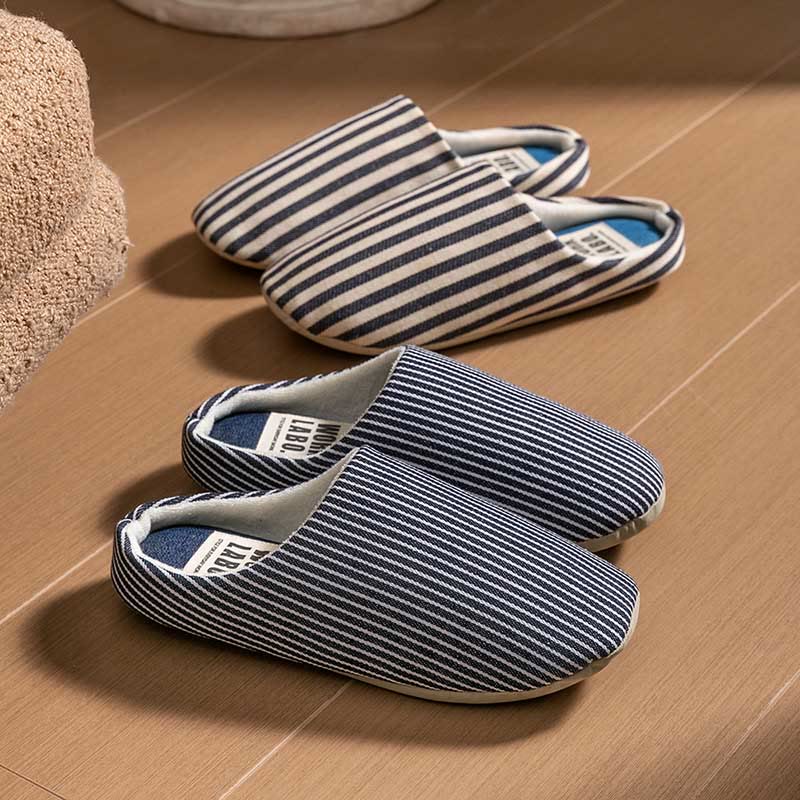 Plus Size Striped Home Slippers