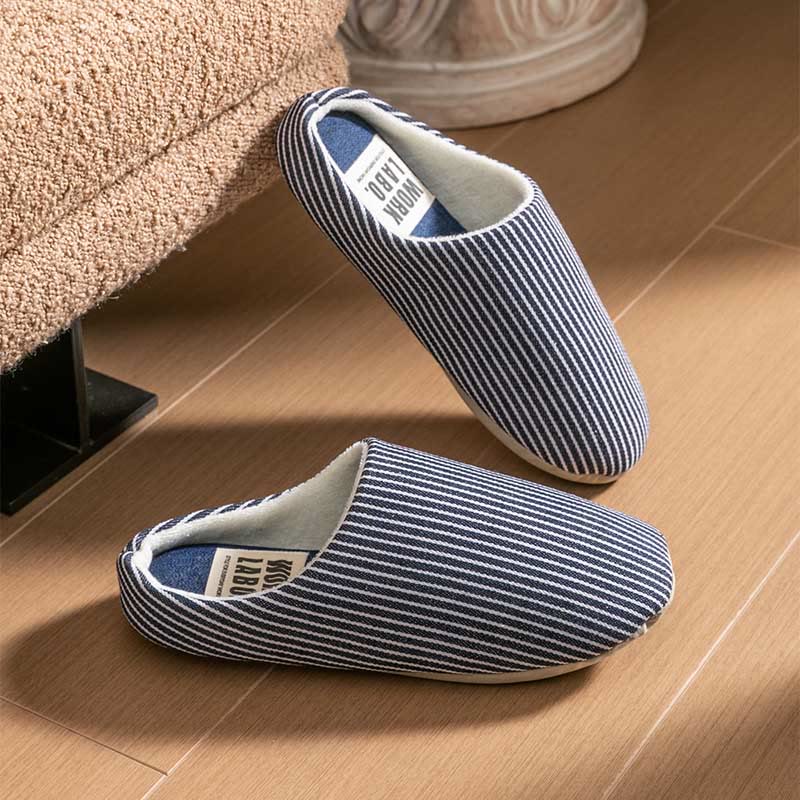 Plus Size Striped Home Slippers