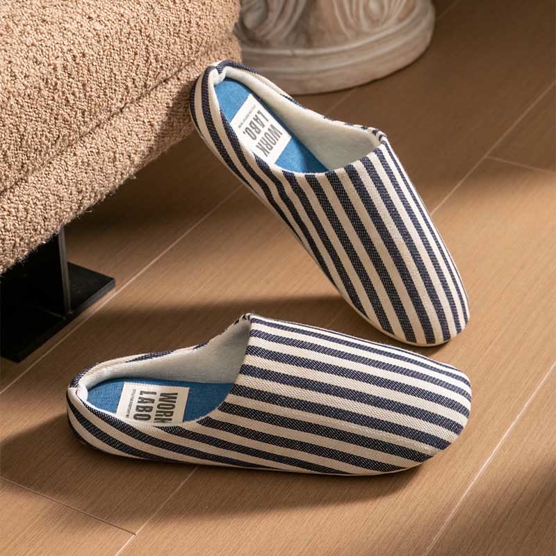 Plus Size Striped Home Slippers