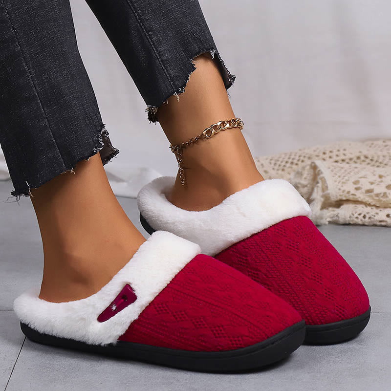 Plus Size Plush Soft Sole Slippers