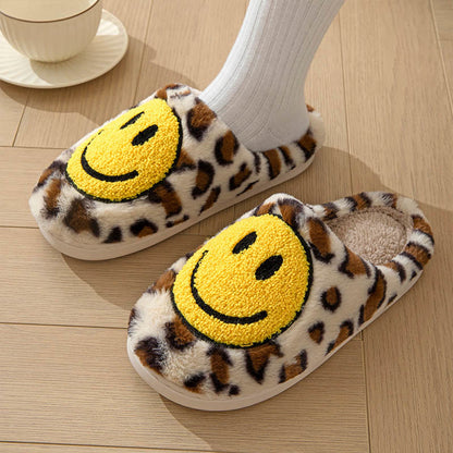 Plus Size Yellow Smiley Face Slippers