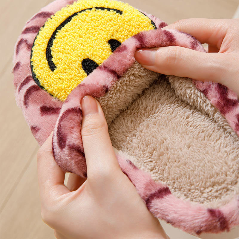 Plus Size Yellow Smiley Face Slippers