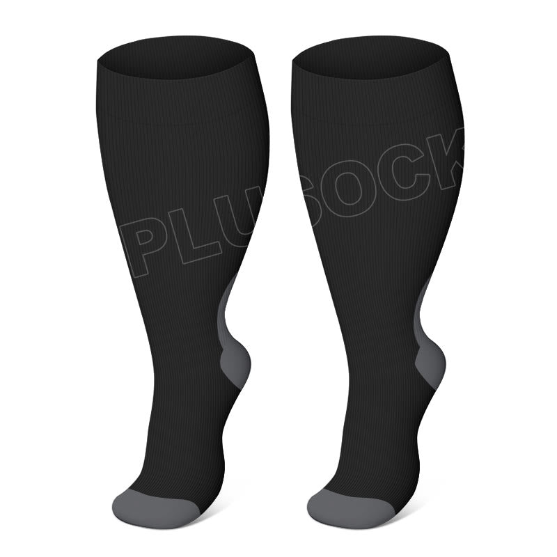 Plus Size Black Compression Socks(3 Pairs)