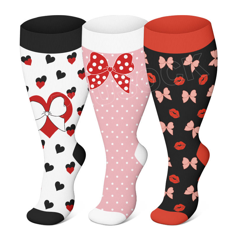 Plus Size Bow Knot Compression Socks