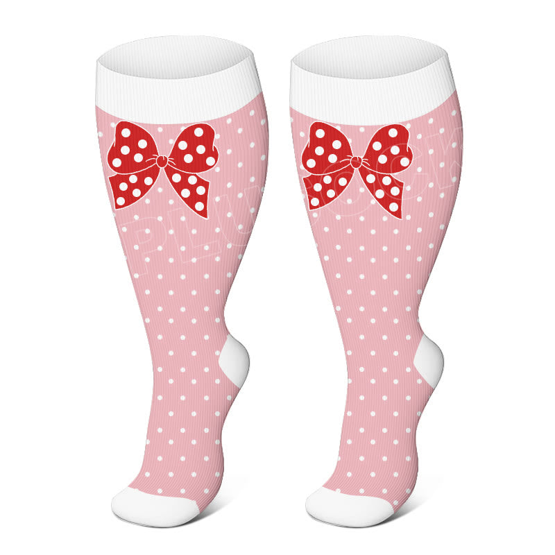 Plus Size Bow Knot Compression Socks