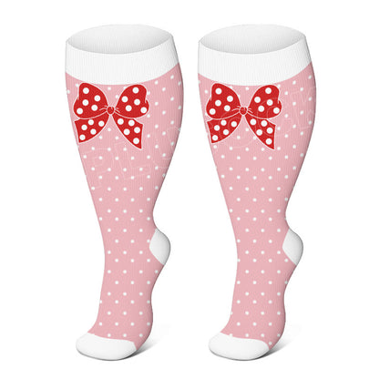 Plus Size Bow Knot Compression Socks